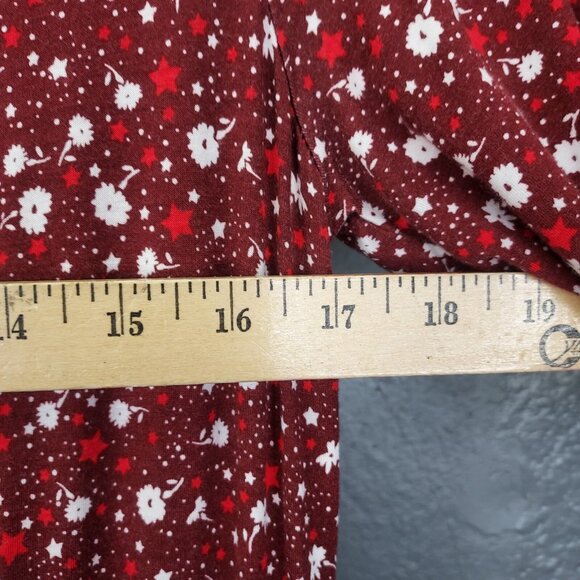 Boden Talia Dress Women Sz 6 Floral Ditsy Print Knit Pockets Burgundy 3/4 Sleeve - Picture 14 of 14